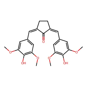 Cyclopentanone, 2,5-bis[(4-hydroxy-3,5-dimethoxyphenyl)methylene]- structure
