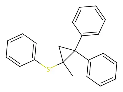 Benzene, 1,1'-[2-methyl-2-(phenylthio)cyclopropylidene]bis- structure