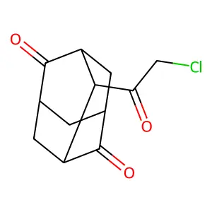 Tricyclo[3.3.1.1(3,7)]decane-2,6-dione, 4-(chloroacetyl)- structure