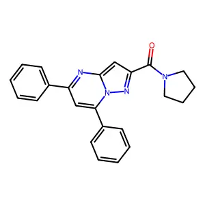 (5,7-Diphenyl-pyrazolo[1,5-a]pyrimidin-2-yl)-pyrrolidin-1-yl-methanone structure