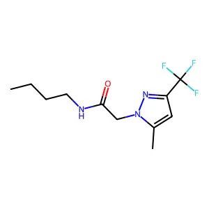 N-butyl-2-[5-methyl-3-(trifluoromethyl)pyrazol-1-yl]acetamide structure