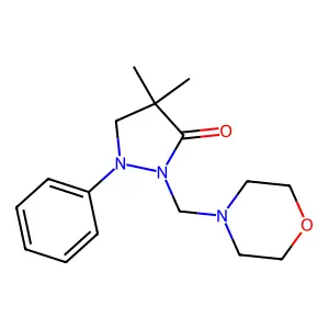 4,4-Dimethyl-2-[(morpholin-4-yl)methyl]-1-phenylpyrazolidin-3-one structure