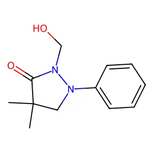 2-(Hydroxymethyl)-4,4-dimethyl-1-phenylpyrazolidin-3-one structure