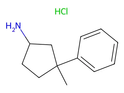 Cyclopentanamine, 3-methyl-3-phenyl-, hydrochloride (1:1) structure