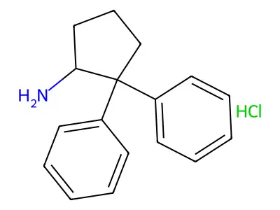 2,2-Diphenylcyclopentan-1-amine--hydrogen chloride (1/1) structure