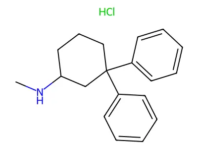 Cyclohexanamine, 3,3-diphenyl-N-methyl-, hydrochloride structure