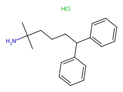 Benzenepentanamine, alpha,alpha-dimethyl-epsilon-phenyl-, hydrochloride structure