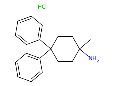 Cyclohexanamine, 4,4-diphenyl-1-methyl-, hydrochloride structure