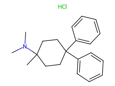 Cyclohexylamine, 4,4-diphenyl-N,N,1-trimethyl-, hydrochloride structure