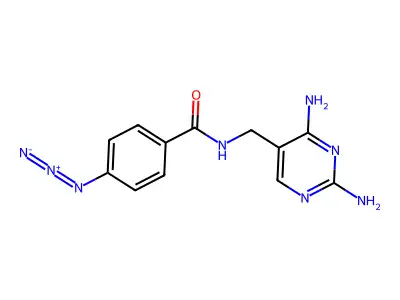 4-azido-N-[(2,4-diaminopyrimidin-5-yl)methyl]benzamide structure
