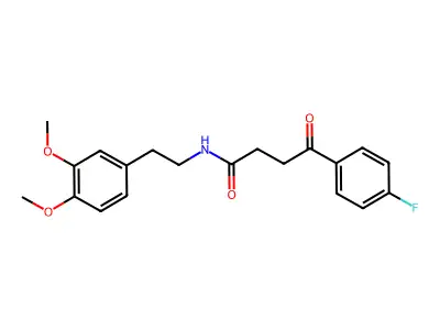Benzenebutanamide, N-(2-(3,4-dimethoxyphenyl)ethyl)-4-fluoro-gammma-oxo- structure
