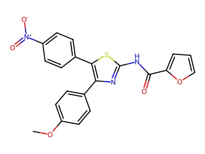 N-[4-(4-methoxyphenyl)-5-(4-nitrophenyl)-1,3-thiazol-2-yl]furan-2-carboxamide structure