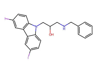 1-Benzylamino-3-(3,6-diiodo-carbazol-9-yl)-propan-2-ol structure