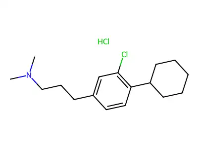 Benzenepropanamine, 3-chloro-4-cyclohexyl-N,N-dimethyl-, hydrochloride structure