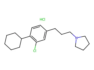Pyrrolidine, 1-(3-(3-chloro-4-cyclohexylphenyl)propyl)-, hydrochloride structure