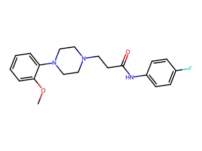 N-(4-fluorophenyl)-3-[4-(2-methoxyphenyl)piperazin-1-yl]propanamide structure
