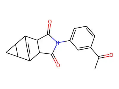2-(3-acetylphenyl)hexahydro-4,6-ethenocyclopropa[f]isoindole-1,3(2H,3aH)-dione structure