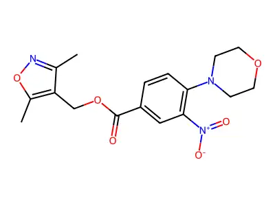 (3,5-Dimethyl-1,2-oxazol-4-yl)methyl 4-morpholin-4-yl-3-nitrobenzoate structure
