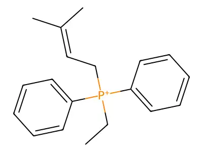 Ethyl-(3-methylbut-2-enyl)-diphenyl-phosphanium structure