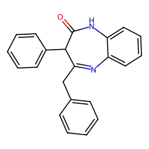 2H-1,5-Benzodiazepin-2-one, 1,3-dihydro-3-phenyl-4-(phenylmethyl)- structure