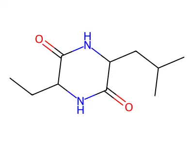 3-Ethyl-6-(2-methylpropyl)piperazine-2,5-dione structure