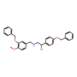 2-({[3-(benzyloxy)-4-methoxyphenyl]methyl}amino)-1-[4-(benzyloxy)phenyl]ethan-1-ol structure