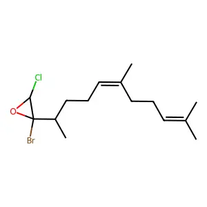 2-Bromo-3-chloro-2-(1,5,9-trimethyl-4,8-decadienyl)oxirane structure