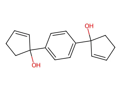 1,1'-(1,4-Phenylene)bis(2-cyclopenten-1-ol) structure