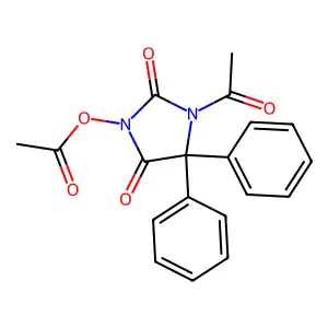 1-Acetyl-3-acetoxy-5',5-diphenylhydantoin structure