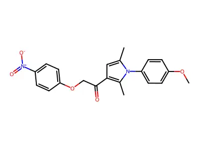 1-[1-(4-Methoxyphenyl)-2,5-dimethylpyrrol-3-yl]-2-(4-nitrophenoxy)ethanone structure