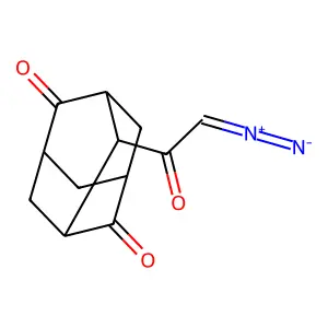 Tricyclo[3.3.1.1(3,7)]decane-2,6-dione, 4-(diazoacetyl)- structure
