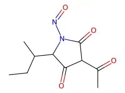 3-Acetyl-5-(1-methylpropyl)-1-nitroso-2,4-pyrrolidinedione structure