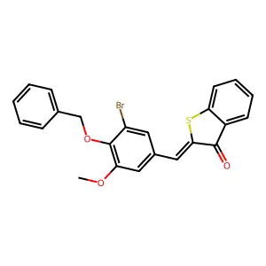 2-[4-(benzyloxy)-3-bromo-5-methoxybenzylidene]-1-benzothiophen-3(2H)-one structure