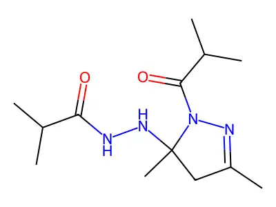 N'-[3,5-dimethyl-2-(2-methylpropanoyl)-4H-pyrazol-3-yl]-2-methylpropanehydrazide structure