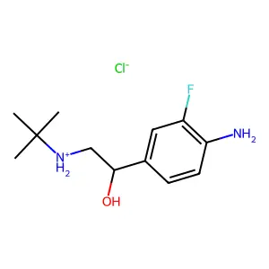 Benzyl alcohol, 4-amino-alpha-((tert-butylamino)methyl)-3-fluoro-, hydrochloride structure