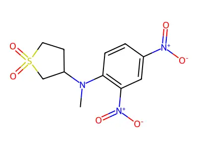 3-((2,4-Dinitrophenyl)(methyl)amino)tetrahydrothiophene 1,1-dioxide structure