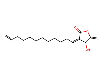 (4S)-3-dodec-11-enylidene-4-hydroxy-5-methylideneoxolan-2-one structure