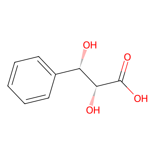 (2R,3S)-2,3-dihydroxy-3-phenylpropanoic acid structure