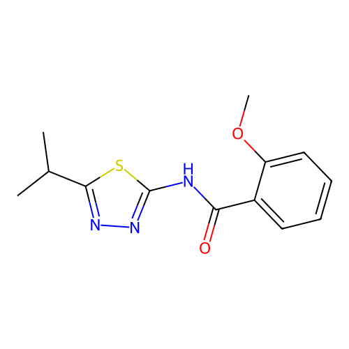 2-methoxy-N-[5-(propan-2-yl)-1,3,4-thiadiazol-2-yl]benzamide structure