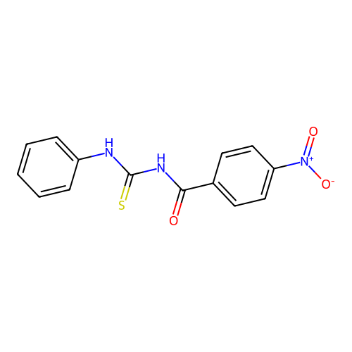 Benzamide, 4-nitro-N-[(phenylamino)thioxomethyl]- structure