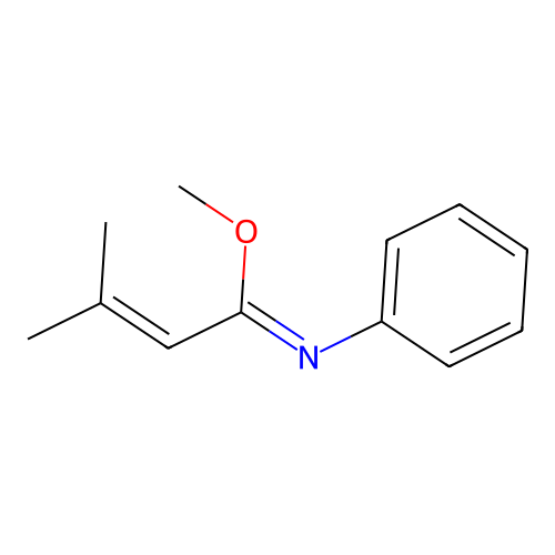Methyl N-phenyl-3-methyl-2-butenoimidate structure