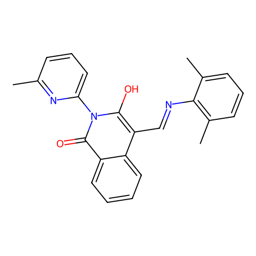 (4E)-4-[(2,6-dimethylanilino)methylidene]-2-(6-methylpyridin-2-yl)isoquinoline-1,3-dione structure