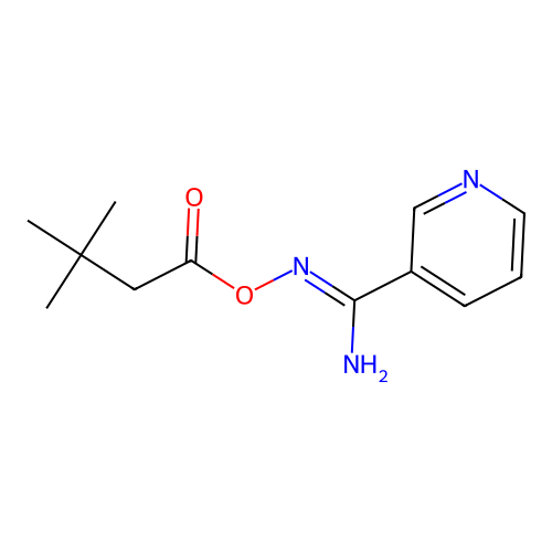 N'-[(3,3-dimethylbutanoyl)oxy]pyridine-3-carboximidamide structure