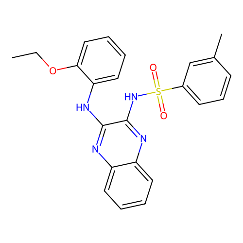 N-(3-((2-ethoxyphenyl)amino)quinoxalin-2-yl)-3-methylbenzenesulfonamide structure