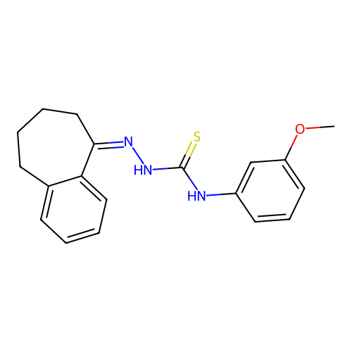 3-(3-methoxyphenyl)-1-({6,7,8,9-tetrahydro-5H-benzo[7]annulen-5-ylidene}amino)thiourea structure