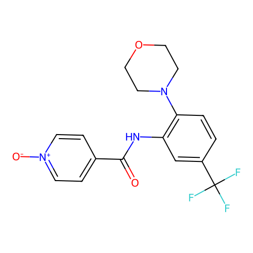 N-[2-morpholin-4-yl-5-(trifluoromethyl)phenyl]-1-oxidopyridin-1-ium-4-carboxamide structure