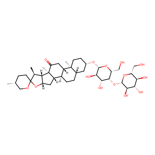 12-Oxospirostan-3-yl 4-O-hexopyranosylhexopyranoside structure