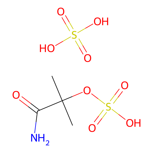 Propanamide, 2-methyl-2-(sulfooxy)-, sulfate (1:1) structure