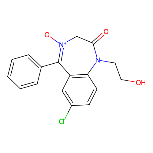 7-chloro-1-(2-hydroxyethyl)-4-oxido-5-phenyl-3H-1,4-benzodiazepin-4-ium-2-one structure