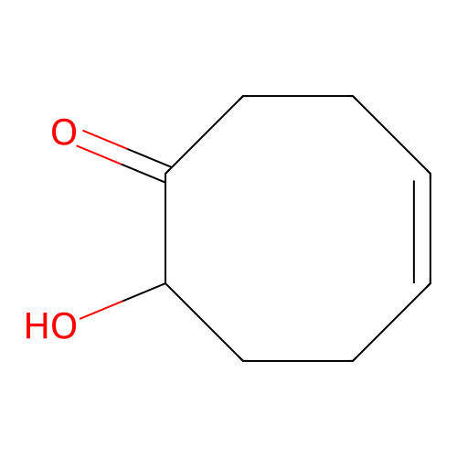 (4Z)-8-hydroxy-cyclooct-4-en-1-one structure